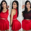 conjunto deportivo 3 piezas mujer rojo