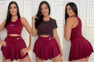 conjunto deportivo 3 piezas mujer vino tinto