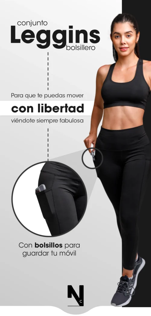 conjunto deportivo negro mujer